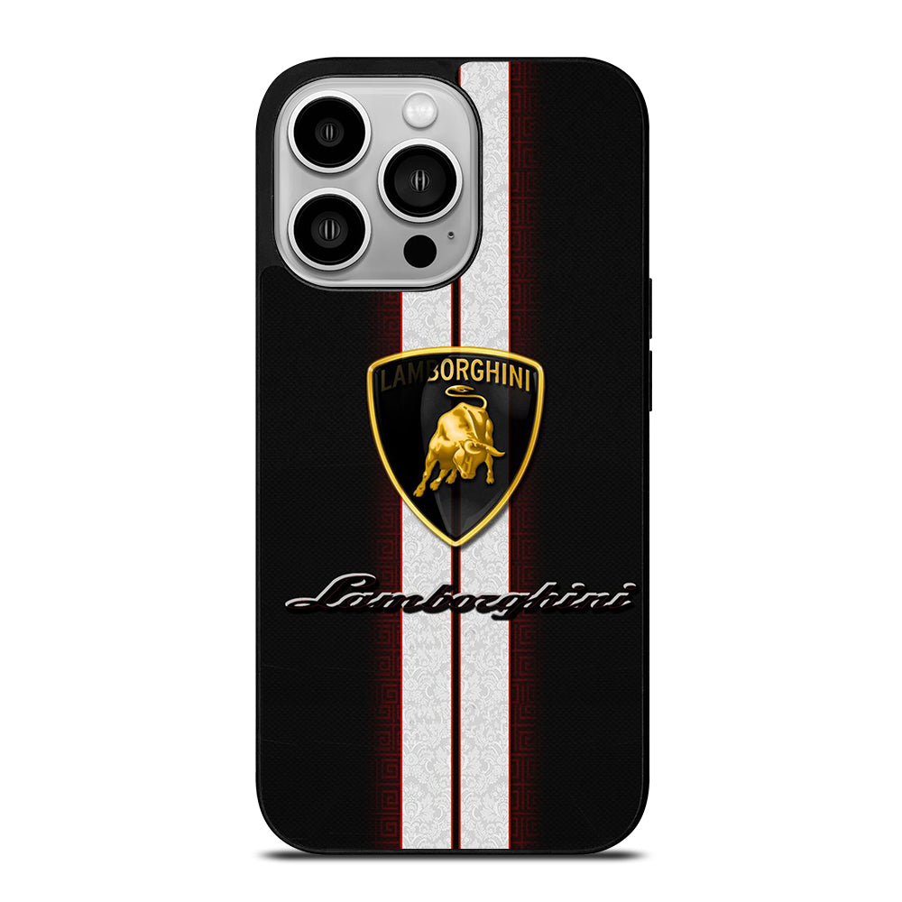 LAMBORGHINI WHITE STRIPE LOGO iPhone 14 Pro Case Cover