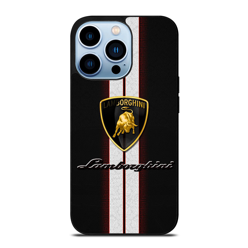 LAMBORGHINI WHITE STRIPE LOGO iPhone 13 Pro Max Case Cover