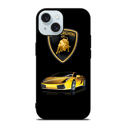 LAMBORGHINI YELLOW CAR LOGO iPhone 15 Case Cover