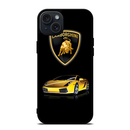 LAMBORGHINI YELLOW CAR LOGO iPhone 15 Plus Case Cover