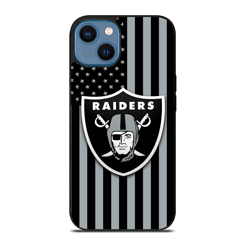 LAS VEGAS RAIDERS AMERICAN FLAG LOGO iPhone 14 Case Cover