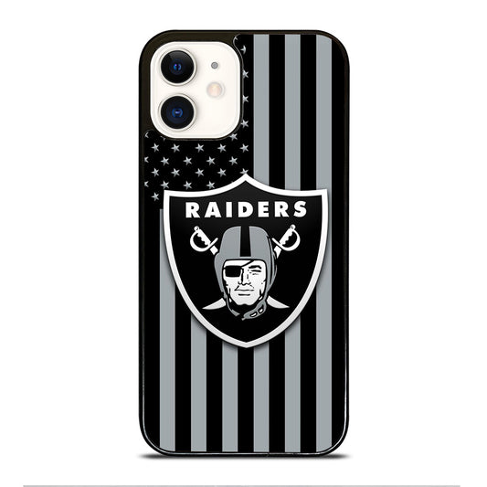 LAS VEGAS RAIDERS AMERICAN FLAG LOGO iPhone 12 Case Cover