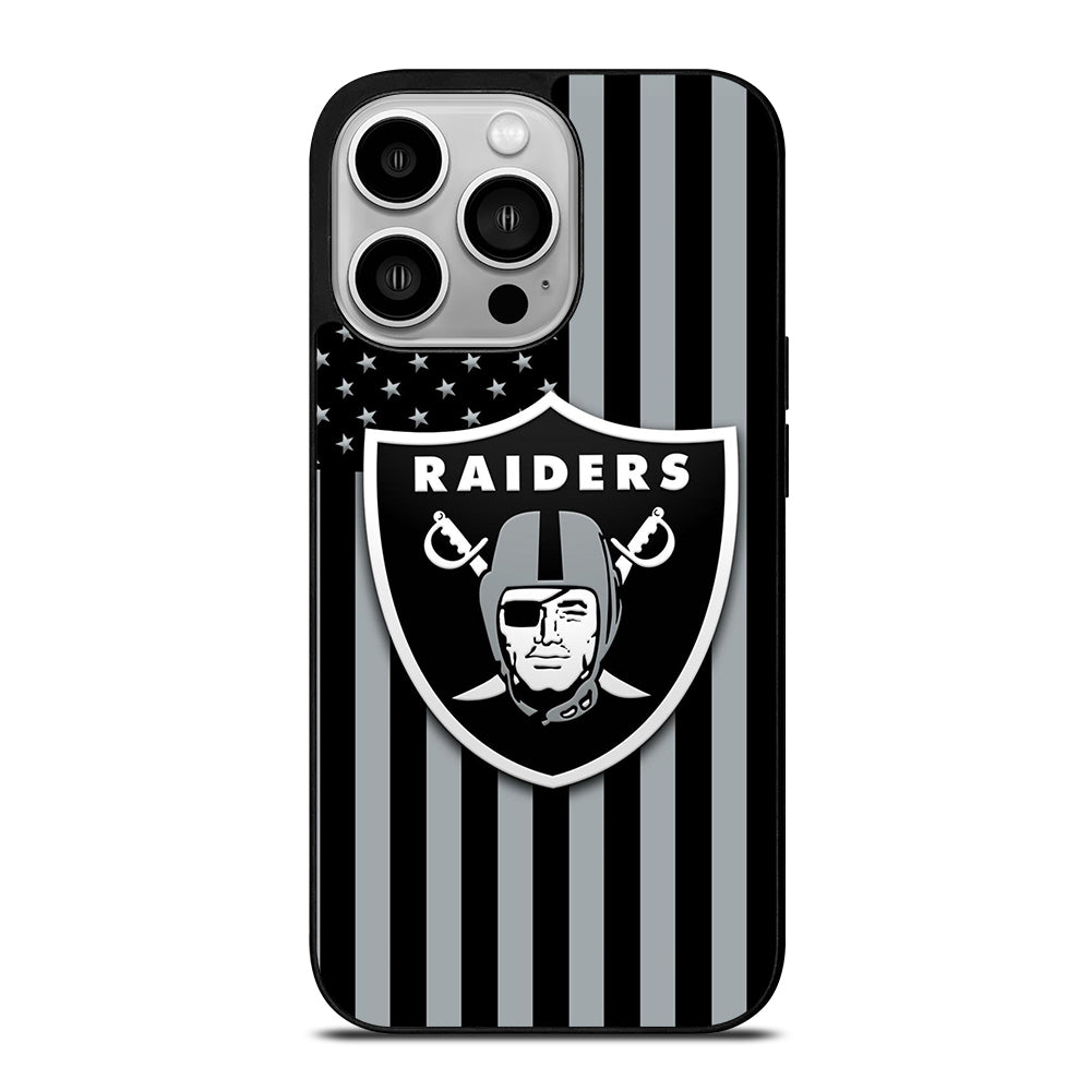 LAS VEGAS RAIDERS AMERICAN FLAG LOGO iPhone 14 Pro Case Cover