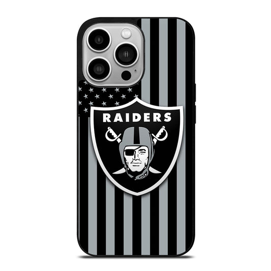 LAS VEGAS RAIDERS AMERICAN FLAG LOGO iPhone 14 Pro Case Cover