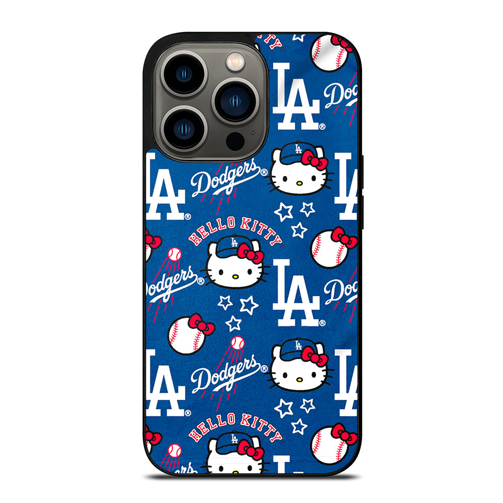 LA DODGERS HELLO KITTY PATTERN iPhone 13 Pro Case Cover