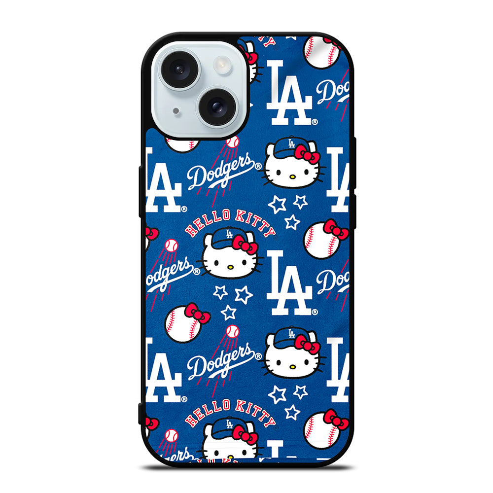 LA DODGERS HELLO KITTY PATTERN iPhone 15 Case Cover