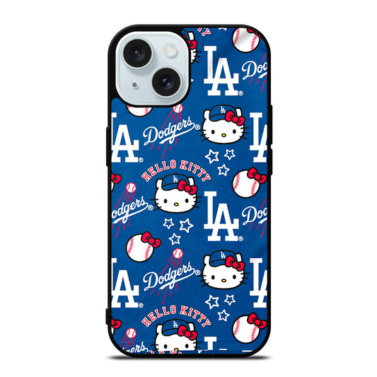 LA DODGERS HELLO KITTY PATTERN iPhone 15 Case Cover