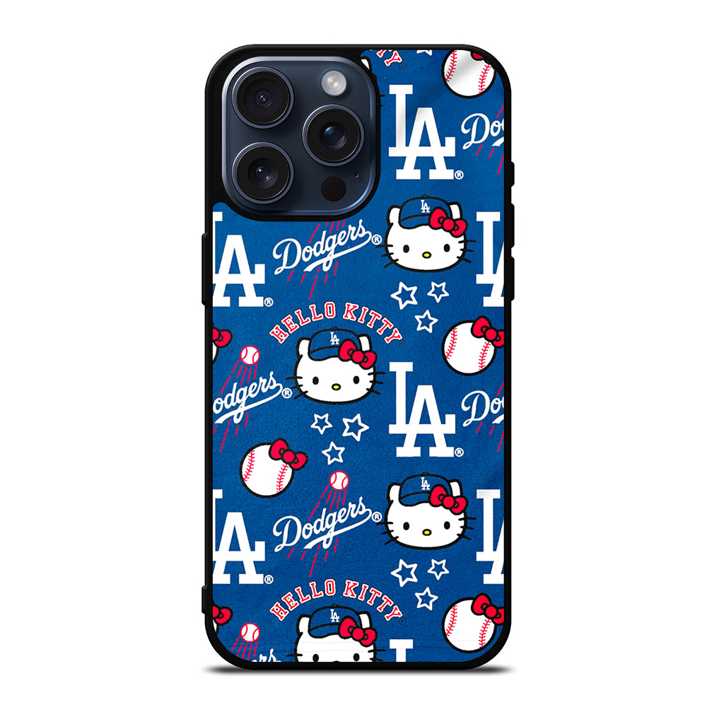 LA DODGERS HELLO KITTY PATTERN iPhone 15 Pro Max Case Cover