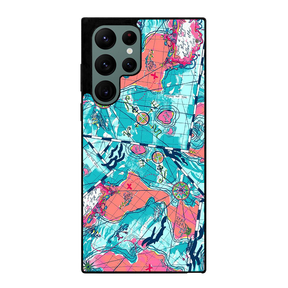 LILLY PULITZER WORLD MAPS Samsung Galaxy S22 Ultra Case Cover