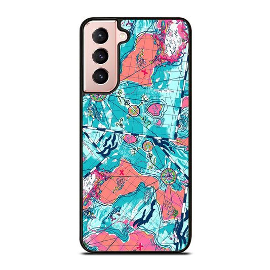 LILLY PULITZER WORLD MAPS Samsung Galaxy S21 Case Cover