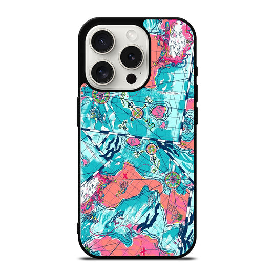 LILLY PULITZER WORLD MAPS iPhone 15 Pro Case Cover