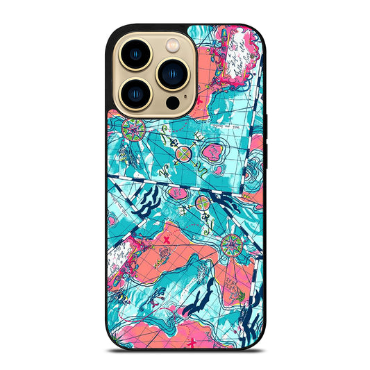 LILLY PULITZER WORLD MAPS iPhone 14 Pro Max Case Cover