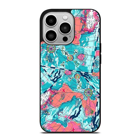 LILLY PULITZER WORLD MAPS iPhone 14 Pro Case Cover