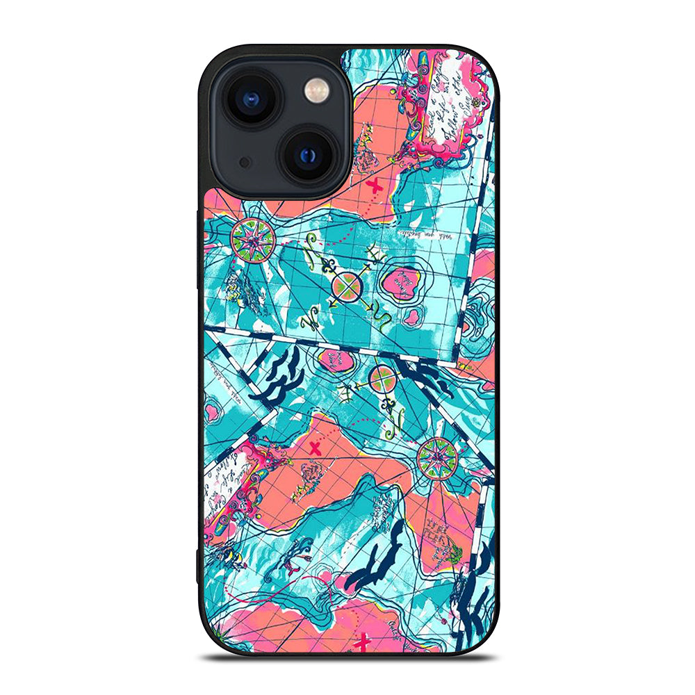LILLY PULITZER WORLD MAPS iPhone 14 Plus Case Cover