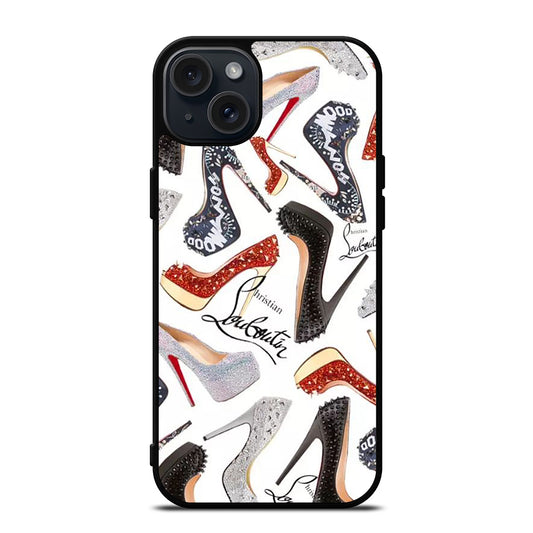 LOUBOUTIN LOGO PATTERN iPhone 15 Plus Case Cover