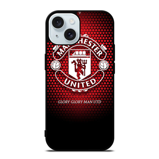 MANCHESTER UNITED SOCCER LOGO 1 iPhone 15 Case Cover