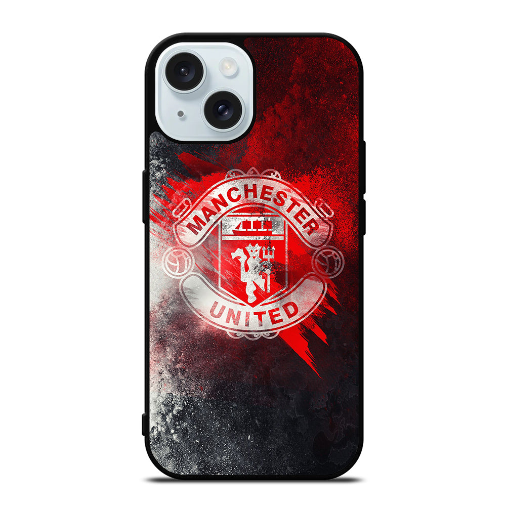 MANCHESTER UNITED SOCCER LOGO 3 iPhone 15 Case Cover