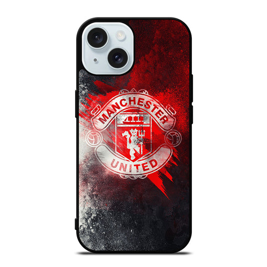 MANCHESTER UNITED SOCCER LOGO 3 iPhone 15 Case Cover