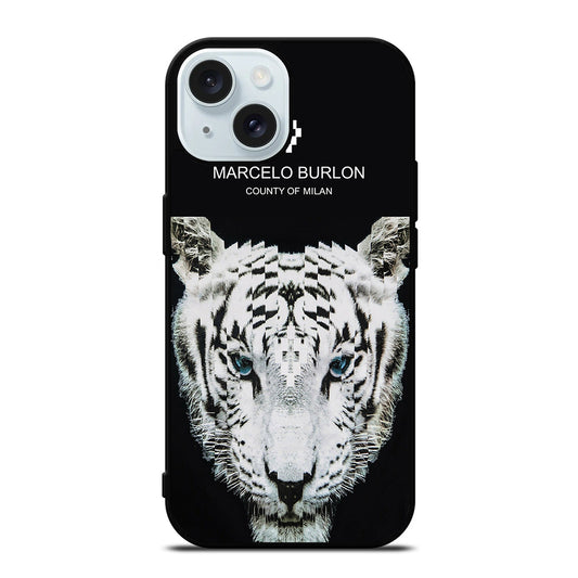 MARCELO BURLON WHITE TIGER iPhone 15 Case Cover