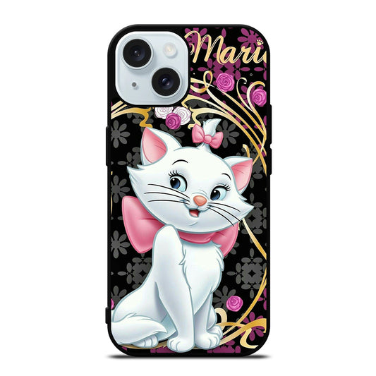 MARIE THE ARISTOCATS CAT FLORAL CARTOON iPhone 15 Case Cover