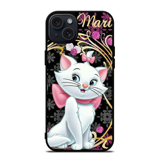 MARIE THE ARISTOCATS CAT FLORAL CARTOON iPhone 15 Plus Case Cover