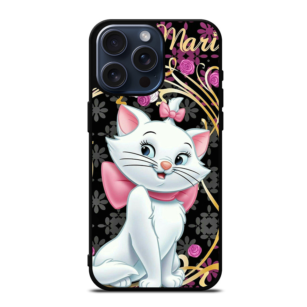 MARIE THE ARISTOCATS CAT FLORAL CARTOON iPhone 15 Pro Max Case Cover