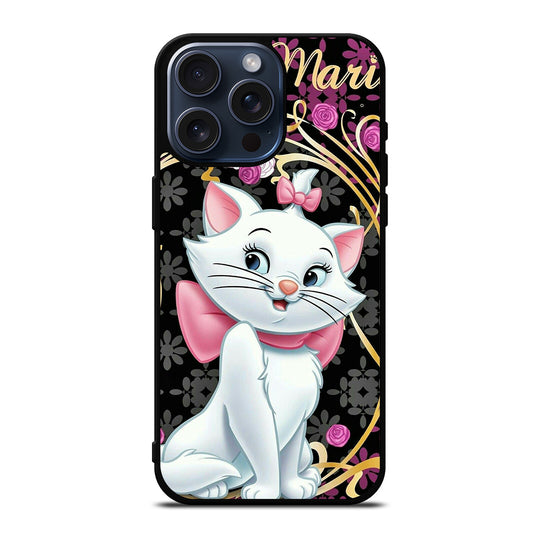 MARIE THE ARISTOCATS CAT FLORAL CARTOON iPhone 15 Pro Max Case Cover