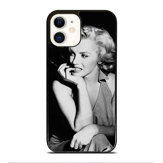 MARILYN MONROE BLACK WHITE iPhone 12 Case Cover