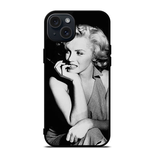 MARILYN MONROE BLACK WHITE iPhone 15 Plus Case Cover