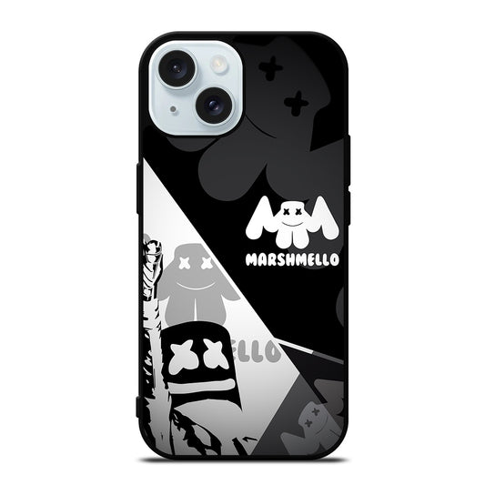 MARSHMELLO BLACK WHITE iPhone 15 Case Cover