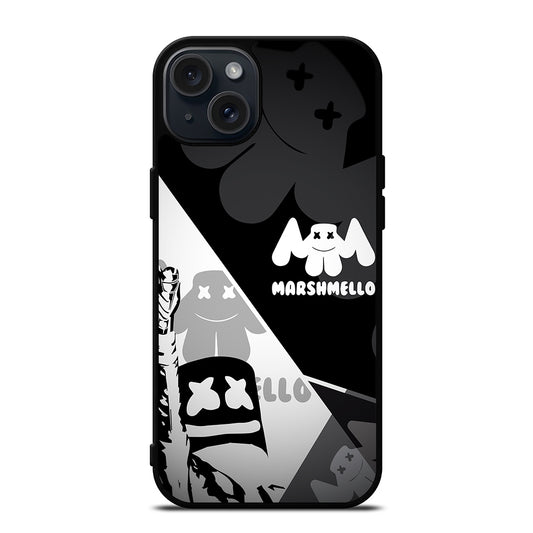 MARSHMELLO BLACK WHITE iPhone 15 Plus Case Cover
