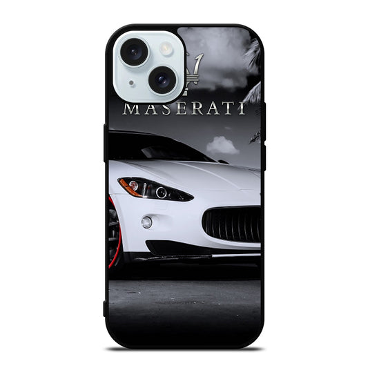 MASERATI WHITE CAR iPhone 15 Case Cover