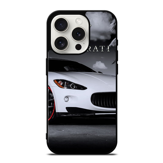 MASERATI WHITE CAR iPhone 15 Pro Case Cover