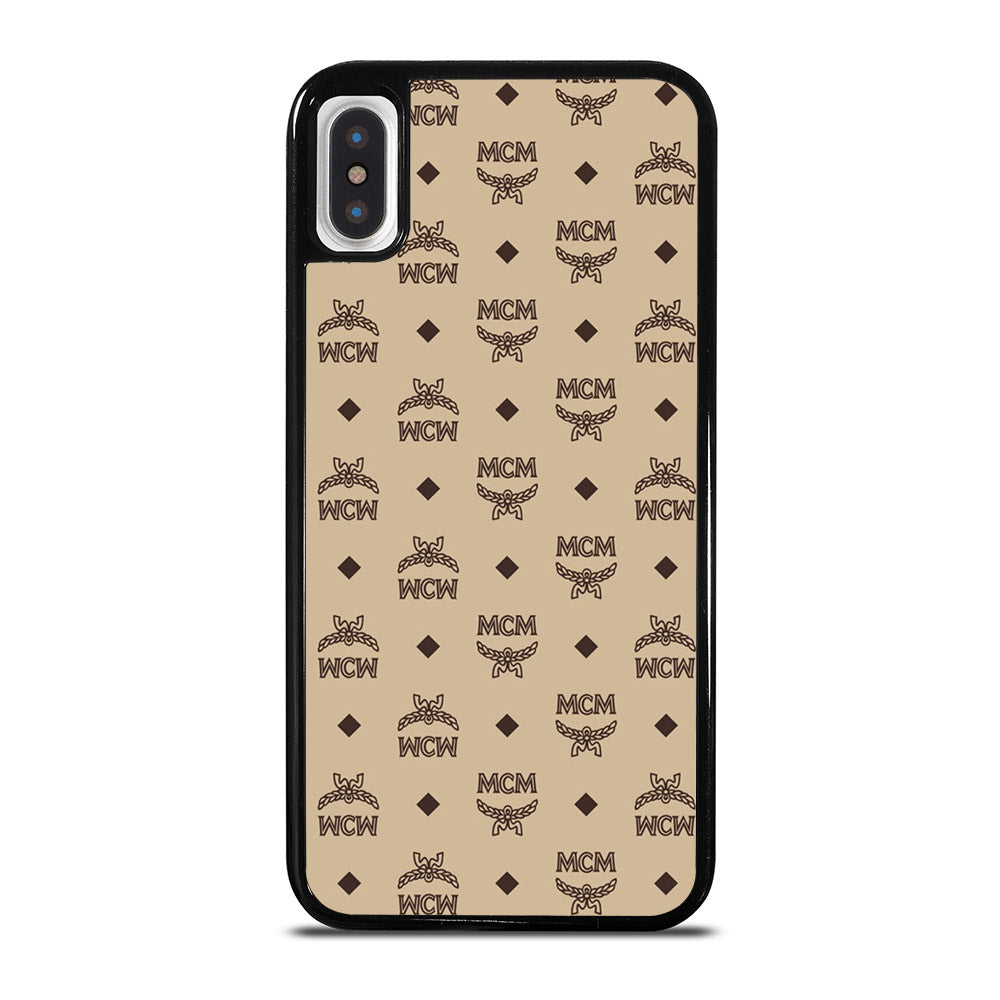 MCM WORLD WIDE BROWN LEATHER PATTERN 2 iPhone X / XS Case Cover