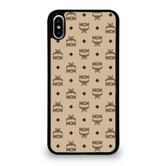 MCM WORLD WIDE BROWN LEATHER PATTERN 2 iPhone XS Max Case Cover