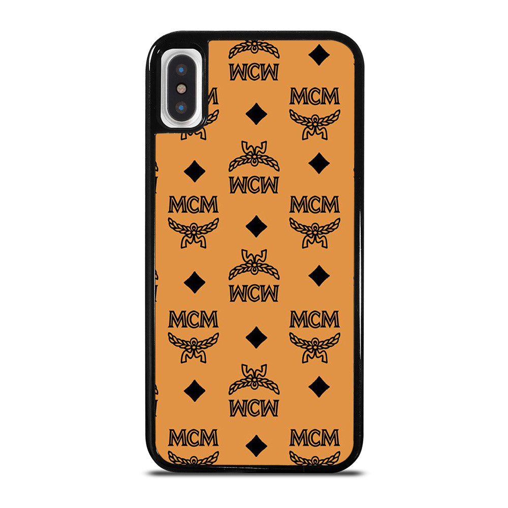 MCM WORLD WIDE BROWN LEATHER PATTERN iPhone X / XS Case Cover