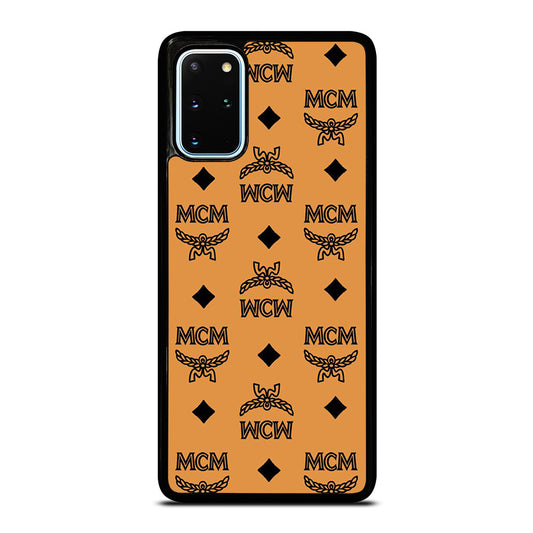 MCM WORLD WIDE BROWN LEATHER PATTERN Samsung Galaxy S20 Plus Case Cover