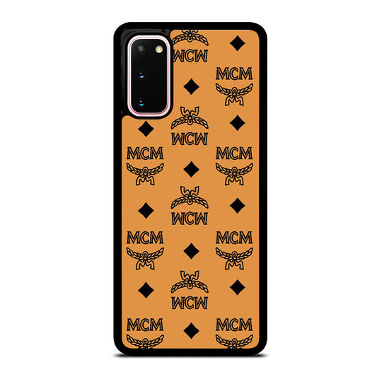 MCM WORLD WIDE BROWN LEATHER PATTERN Samsung Galaxy S20 Case Cover