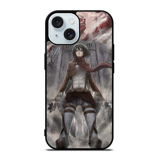 MIKASA ACKERMAN ANIME ATTACK ON TITAN iPhone 15 Case Cover