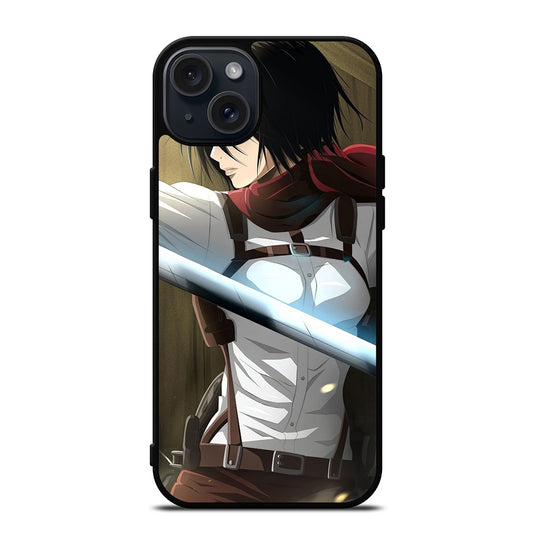 MIKASA ACKERMAN BADASS ATTACK ON TITAN iPhone 15 Plus Case Cover