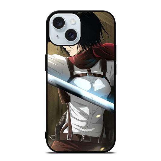 MIKASA ACKERMAN BADASS ATTACK ON TITAN iPhone 15 Case Cover