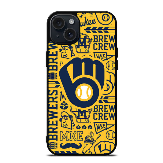 MILWAUKEE BREWERS PATTERN iPhone 15 Plus Case Cover