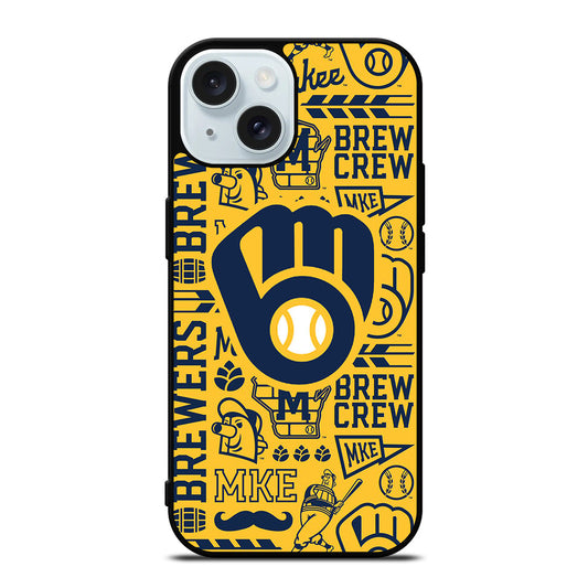 MILWAUKEE BREWERS PATTERN iPhone 15 Case Cover