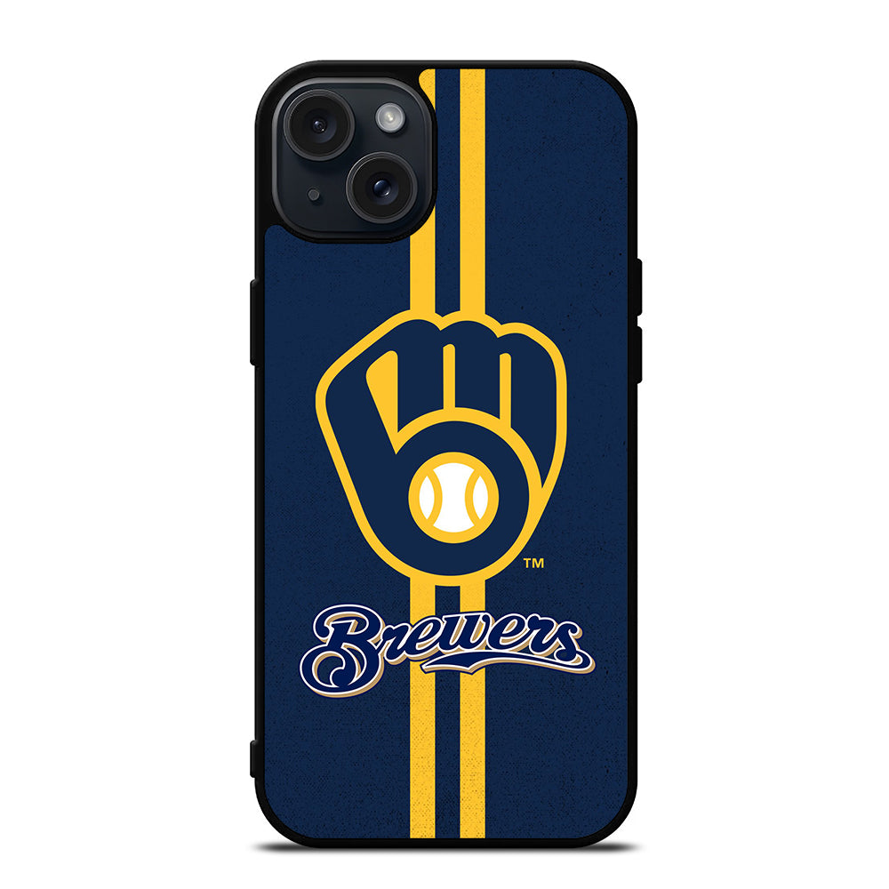 MILWAUKEE BREWERS STRIPE LOGO iPhone 15 Plus Case Cover