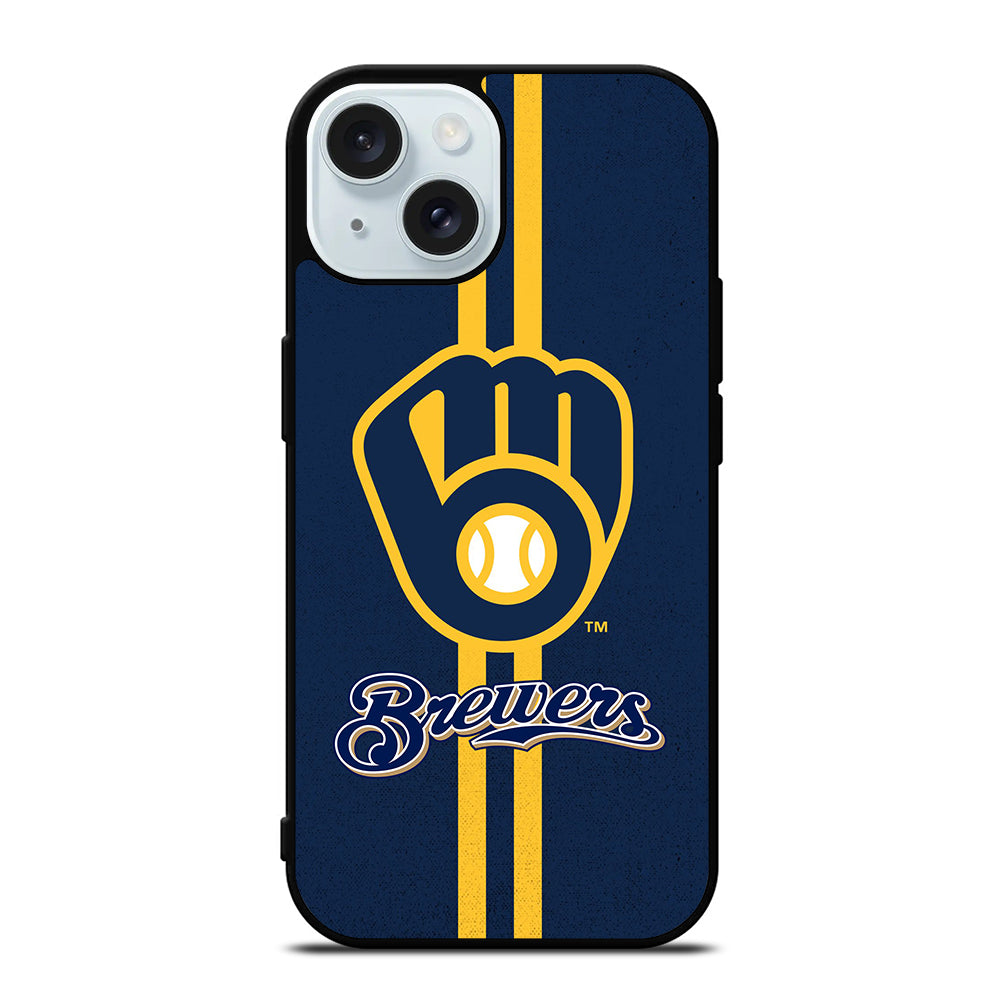 MILWAUKEE BREWERS STRIPE LOGO iPhone 15 Case Cover