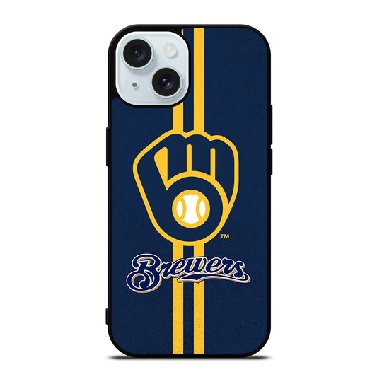 MILWAUKEE BREWERS STRIPE LOGO iPhone 15 Case Cover