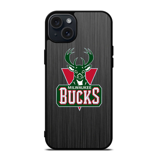 MILWAUKEE BUCKS METAL LOGO iPhone 15 Plus Case Cover