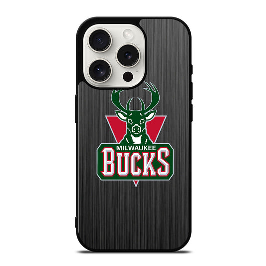 MILWAUKEE BUCKS METAL LOGO iPhone 15 Pro Case Cover