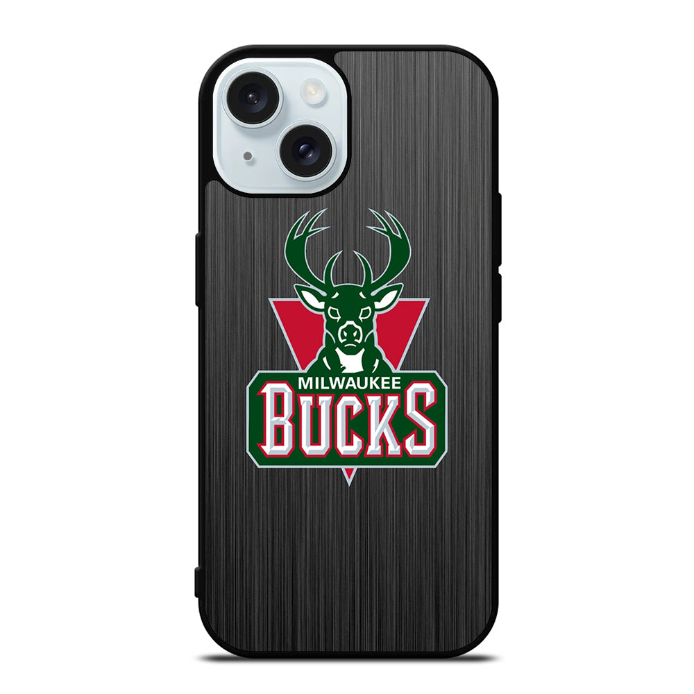 MILWAUKEE BUCKS METAL LOGO iPhone 15 Case Cover