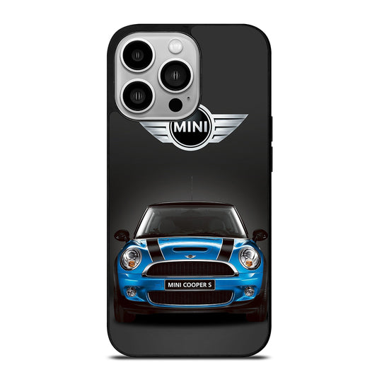 MINI COOPER BLUE CAR iPhone 14 Pro Case Cover